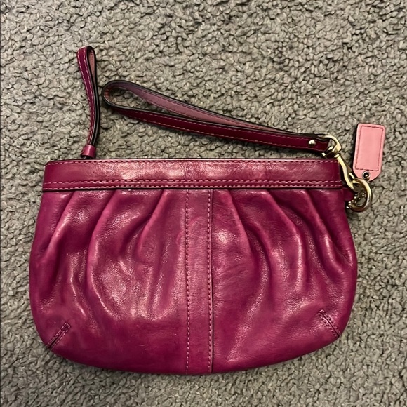 Coach Women's Burgundy Wristlet - Picture 4 of 5